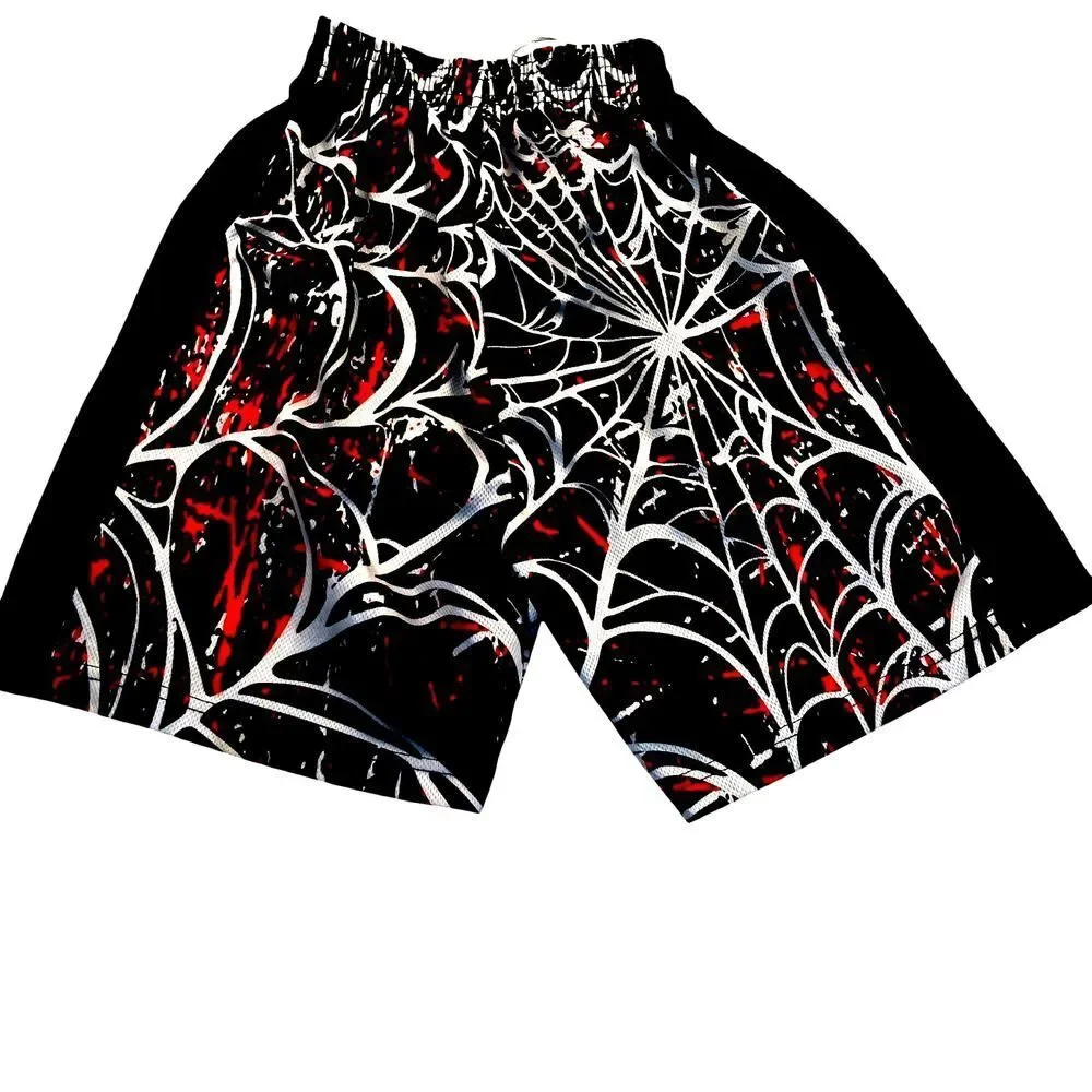 Awesome Lacrosse Unlimited Youth Boys Shorts - Black with Red Graphics- Size: L